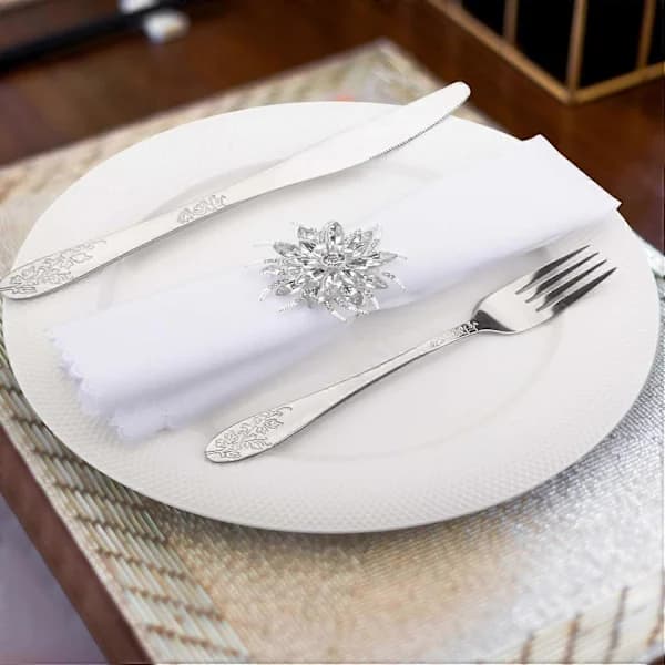 8-pakning Strass Servietringer - Lotusdesign for Bryllup & Middager?