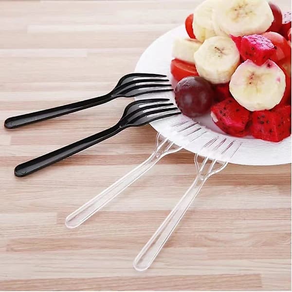 100 st svarta plastgafflar