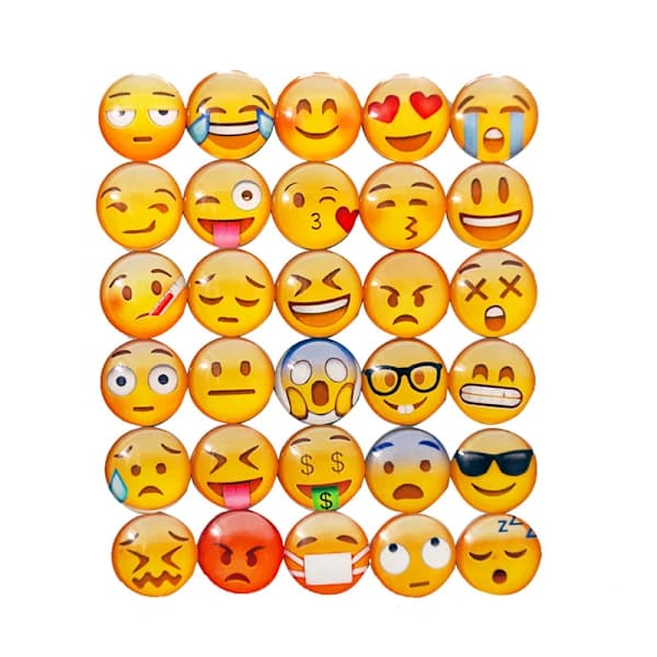 Emoji kylskåpsmagnet, Smiley kylskåpsmagnet, 3D Emoji Magnet 25 st