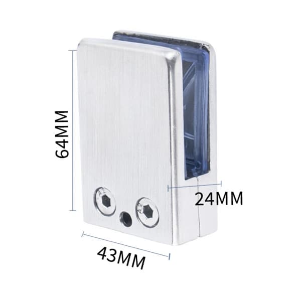 4-pack 304 rostfria glasklämmor - Passar 10-12 mm glas - Justerbart glasfäste