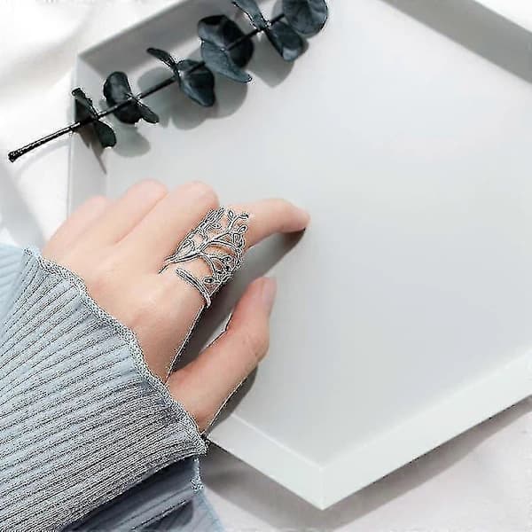 Innovativ Livets Träd Öppen Ring i Sterling Silver []