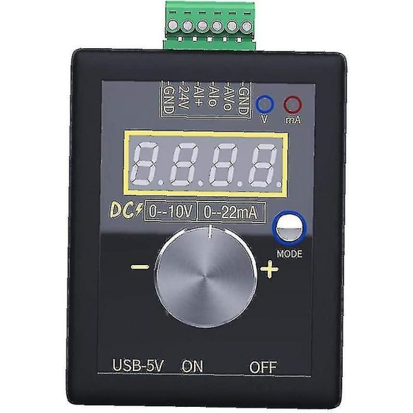 Signalgenerator 0-10v/0-4-20ma Strømspenningssimulering Håndholdt Signalgenerator Innebygd litiumbatteri For Plc Panel Debugging Svart Praktisk