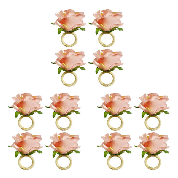 12 stk blomsterserviettringer, håndverk vinranke design serviettholderringer borddekorasjoner for bryllup, val