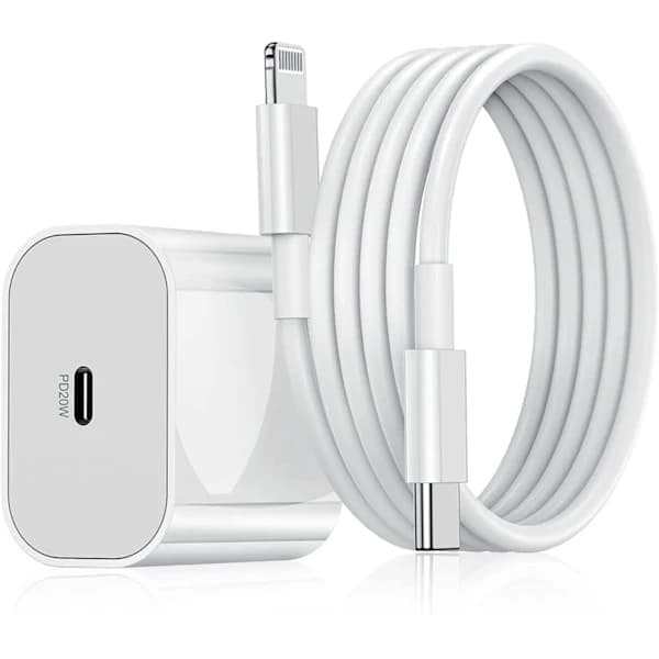 iPhone Hurtiglader USB-C 20W Strømadapter med 2m Kabler (NT) 1-Pak 1-Pak iPhone