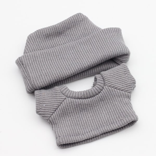 [HH]POPMART 17cm Labubu Första Andra Generationen Tröja T-Shirt Tecknad Leksak Docka Kläder Stickad Trådad Muddad Hatt Tillverkad av Bambu Ash
