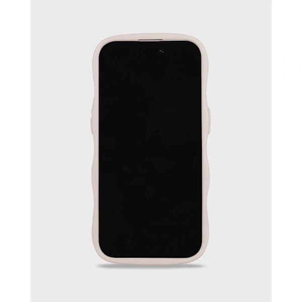 held iPhone 15 Pro Deksel Bølgete Lys Beige Speil 54 54