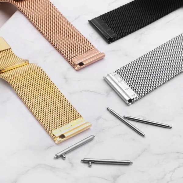 One Piece Svart 22mm Rustfrit Stål Urrem Mesh Quick Release Herre Dame