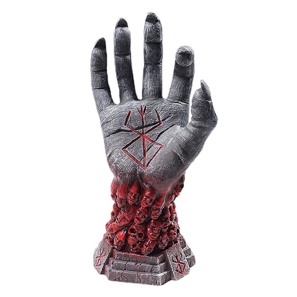 Statue Berserk Guds hånd Berserk Djævel hånd kranie Rune skulptur til kontorindretning