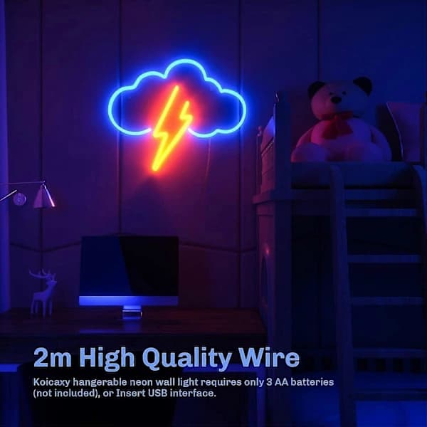 Neon Skylt Akryl Moln Neon Batteri eller USB-driven Neon LED Väggdekor Neon Skylt för Sovrum