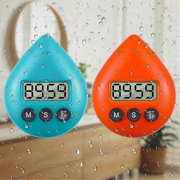 Tyst ke Tkande Vattentät Dusch Timer Magnetisk Baksida Batteridriven Digital Timer Liten Storlek []