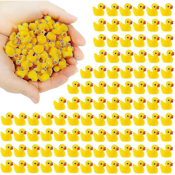 200 stk Mini Gule Ender Ducklings Tiny Duckies Hage Landskap Akvarium Dukkehus Potteplanter Dekorasjon 7 farger