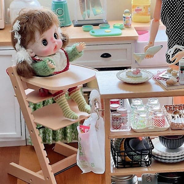 1/6 1/12 Modell Miniatyr Møbler Tilbehør Barnestol Rack Ob11 Bjd Leker, rosa