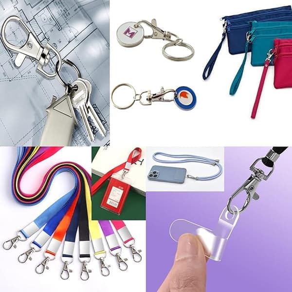 80-pack nyckelringar och ringar med karbinhake, silver