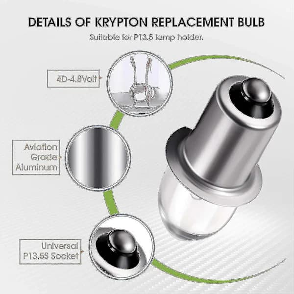 Kryptonlampe Erstatning 6V 4.8V 0.75A Bajonettsokkel (3-pakning) 3 3