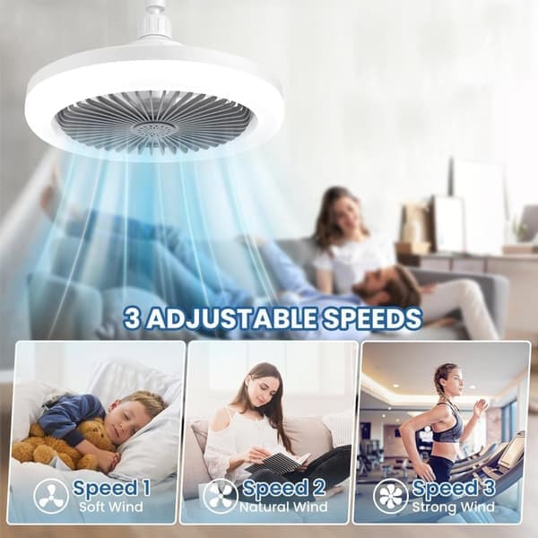 Loftsventilator - 3 hastigheder - Velegnet til soveværelser og kontorer - Grå, 1-pak