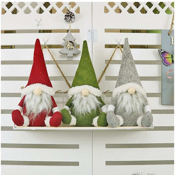 Julepynt Plys Gnome Dukke til Julepynt Vinter Bordsdekoration Hjem Ferie Dekoration Gaver (3stk)