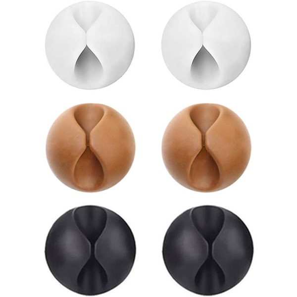 /HA/6-pack kestävät kaapeliklipsit, siisti ja järjestetty kaapeli, itseliimautuva, järjestäjä ja siisti
