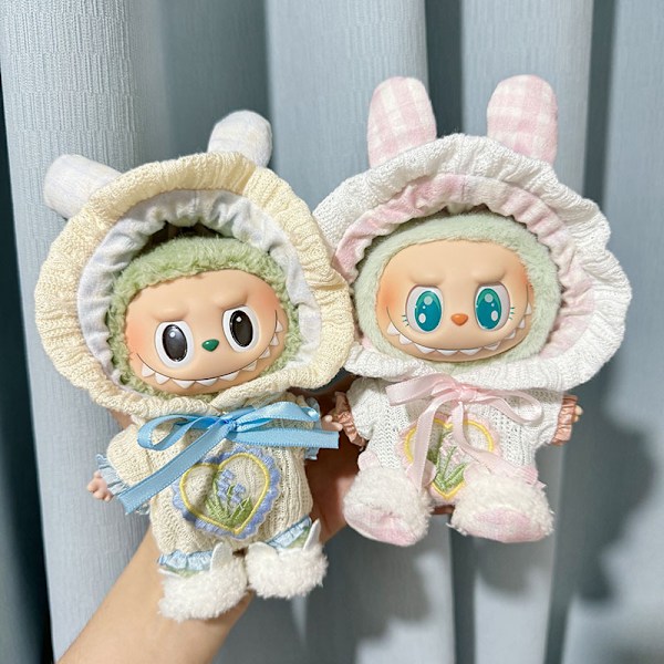 [HH] 17cm Labubu Söpöt Asut, Söpöt Labubu Vaatteet Macaron Eläinsarjan Nukenvaatteet Puku 17cm Labubulle 4