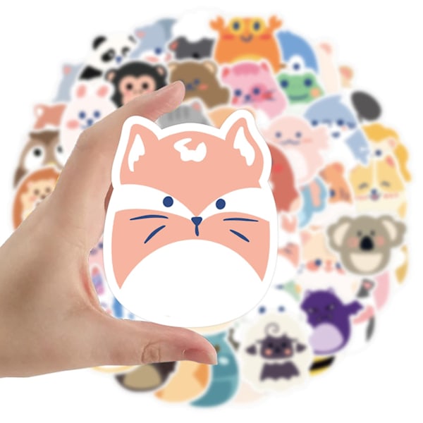 60 stk. Cartoon Animals Stickers til børn Vandflaske Laptop Cykel Bagage Guitar DIY Art Decal Patches Skateboard Vandtæt