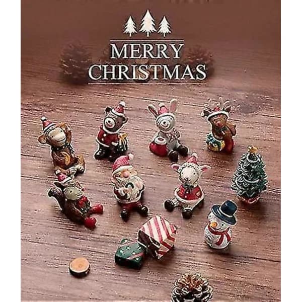 Festlige Mini Resin Ornamenter, Julebordsdekoration, Søde Hjorte-Tema Julehåndværk