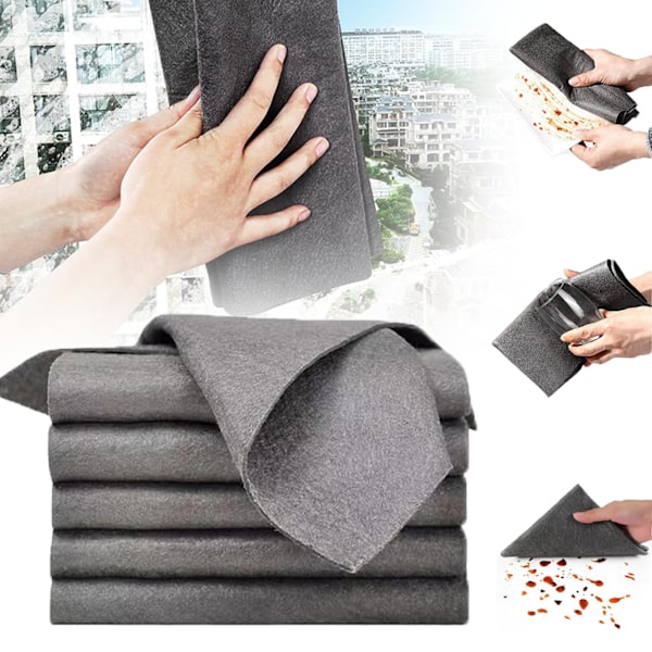 5PCS Thickened Magic Cleaning Cloth, Reuseable Streak Free Microfiber Cloth, Magic Fiber Microfiber Cleaning Cloth