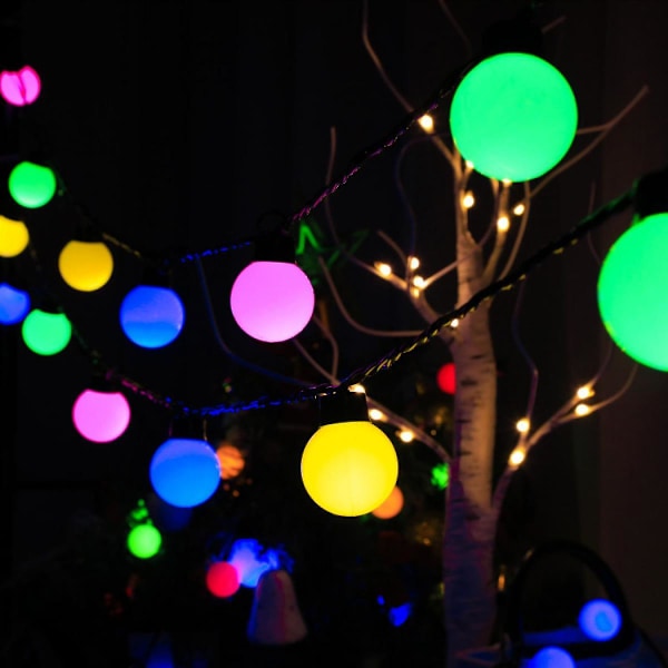 Eventyrlys Plug in Powered, 5M 20 LED Globe String Lights Vanntett, 8 Moduser Julelys Utendørs/Innendørs for Festdekorasjoner