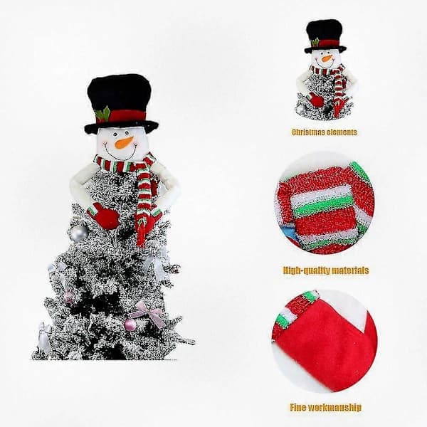 Snögubbe Treetopper med Hatt og Skjerf for Juledekorasjoner