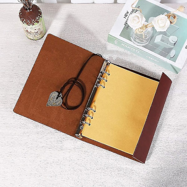 A5 Læder Notebook Rejse Journal Notebook Vintage Dagbog Genopfyldelig 100 Gave