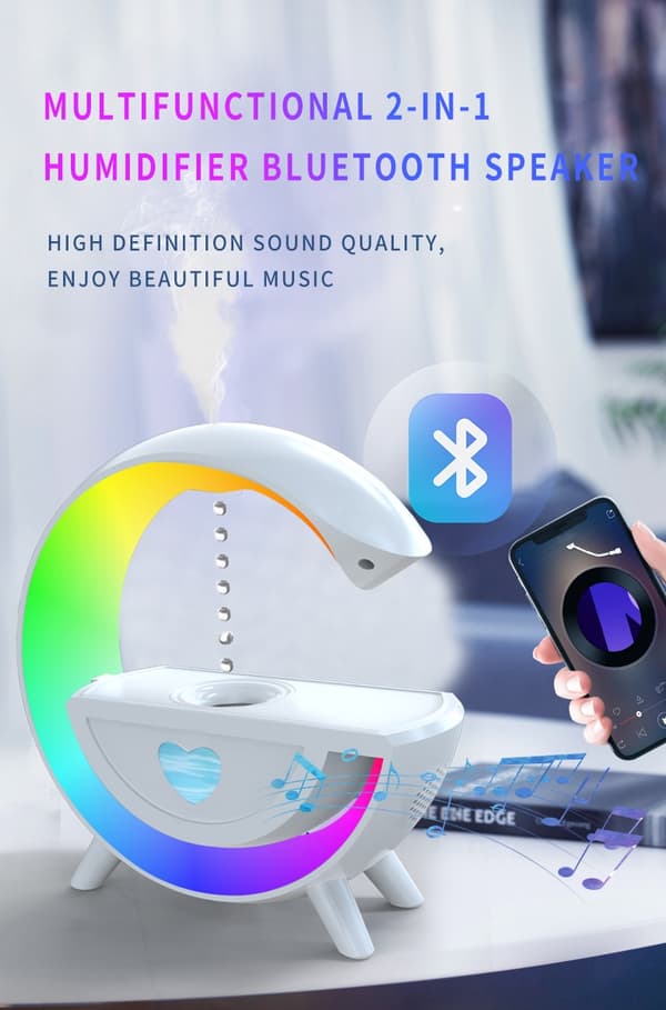 Luftfukter / Nattlampe / Duftspreder - Bluetooth-høyttaler