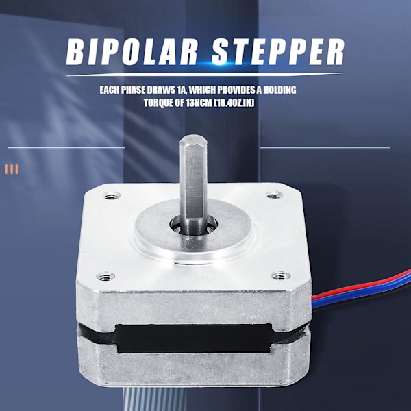 2 stk. 17hs08-1004s 4-tråds Nema 17 20mm 1a 13ncm(18.4oz.in) 42 Motor Nema17 Stepper til Diy 3d Printe