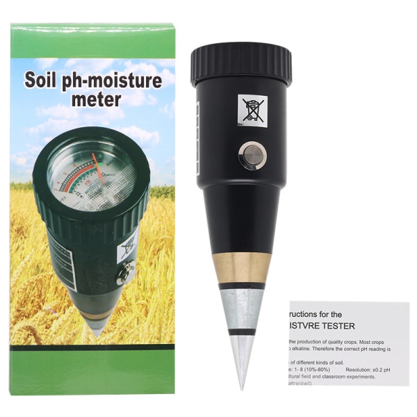 Jord PH-mätare, jord-pH-testare Hygrometer fuktsensor Bärbart pH-instrument för trädgård, gård, gräsmatta, inomhus och utomhus 13Thirteen