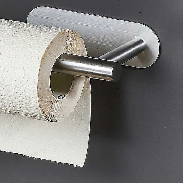 Selvklæbende køkkenrulleholder, papirholder i rustfrit stål - sølv []