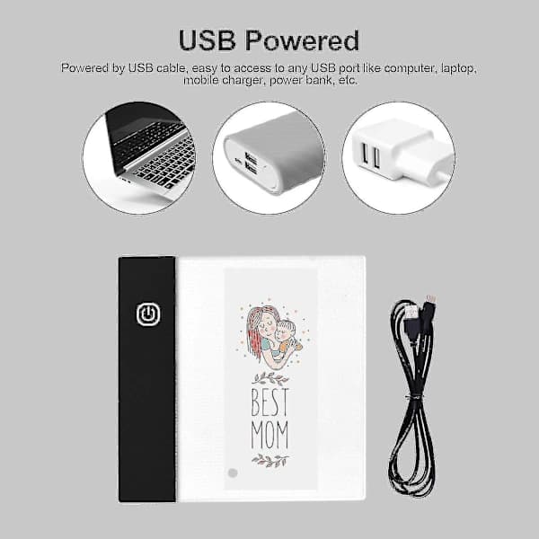 Flipbokssats med Mini Lysplate LED Lysboks Tabletdesign med Hull 300 Ark Flipchartpapir-yvan-