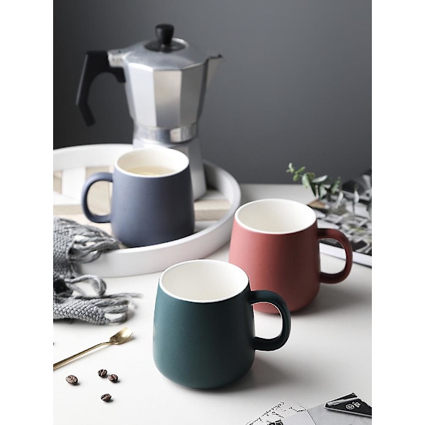 Blank keramisk kaffekopp, Mark-kopp for kontor og hjem, 13OZ, te-kaffekopp egnet for oppvaskmaskin og mikrobølgeovn, 1 pakke (kongeblå)(WZ1284)