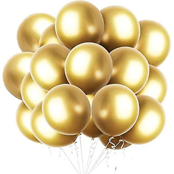 50 stk gullballonger for fest Latexballonger Bursdag Bryllup Baby Shower Festival