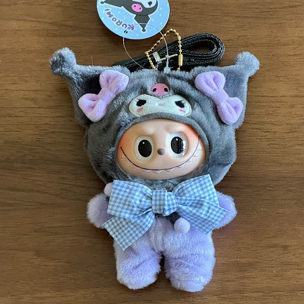 [HH] Søt Mini Labubu Dukke Jumpsuit Kt Klær Crossbody Veske Vinyl Labubu Antrekk Bomulls Dukke Kjole Hatt Tilbehør Leke Ikke Ha Dukke 1