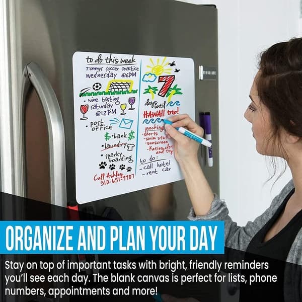 Magnetisk whiteboard til køleskab Hvid A3