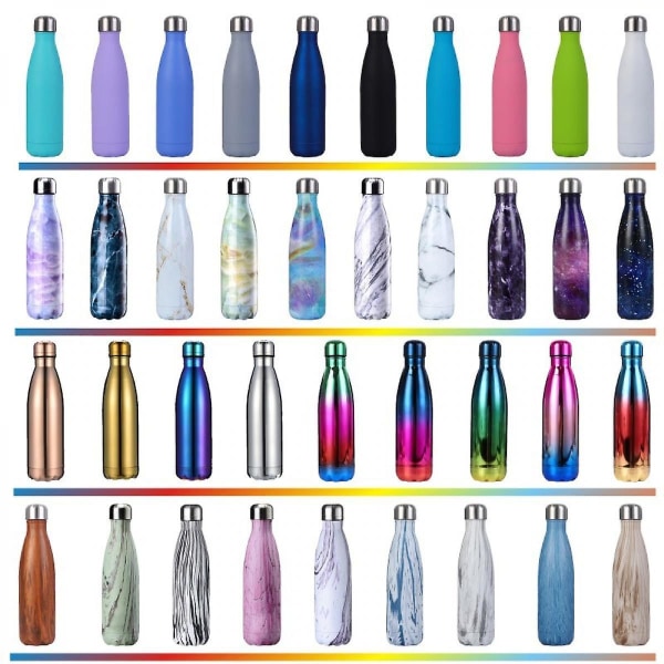 Stainless Steel Thermos Cup Outdoor Sports Pot Coke Bottle Thermos Cup Coral Blue(WZ1820)