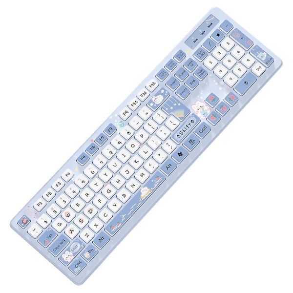 Kawaii kanin kablet tastatur rosa trådløst tastatur spilltilbehør tegneserie dempet tastatur bærbar PC stasjonær datamaskin for jente