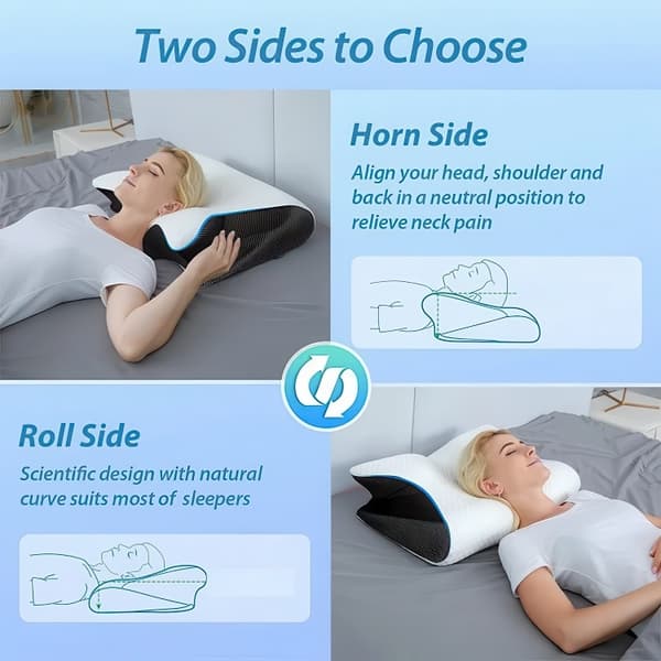 Orthopedic Pillow / Memory Foam Pillow - Breathable & Relieves Neck Pain