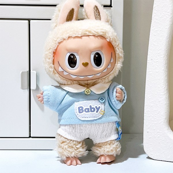 [HH] Pynt dit 17 cm Labubu Plys Outfit Monsters Plys Legetøj Tøj til Vinter Skoletaske Vedhæng 17cm 3 clothes only no plush