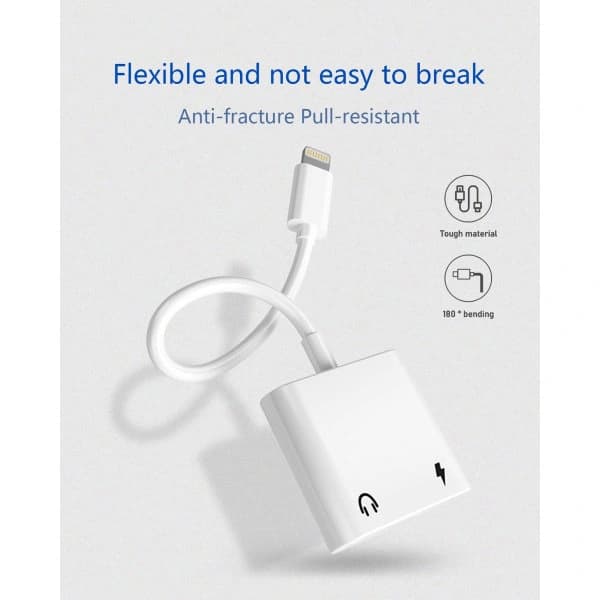 [2 i 1] Hovedtelefonadapter til iPhone, Apple Lightning til 3,5 mm Jack Aux-lyddongle Biltilbehør Kompatibel lydhovedtelefonadapter