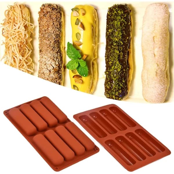 HA~2 stk. Silikone Müslibarforme, 8 Hulrum Rektangulær Energibarform Non-Stick