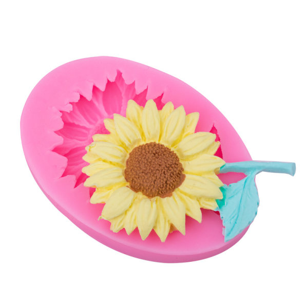 Solros Form Blomfondant Choklad Molds Cupcake Dekoration Verktyg för DIY Tårtdekoration Polymer Clay
