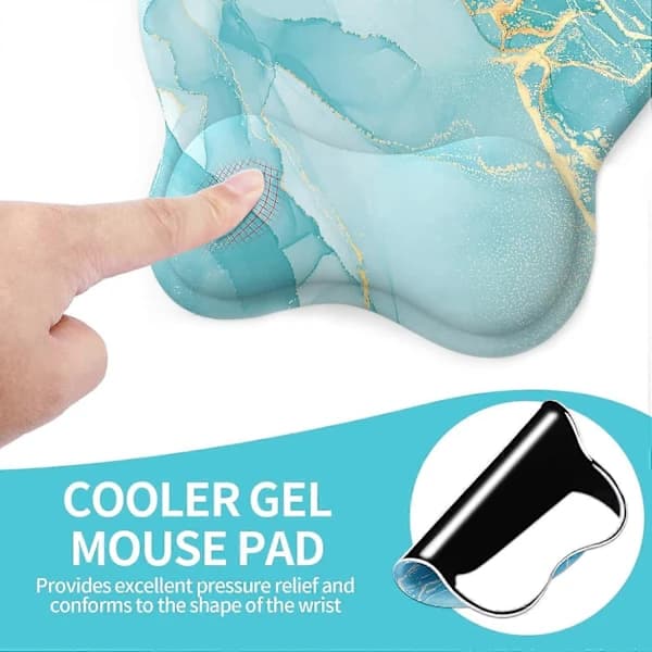 HA~Musematte med håndleddsstøtte, ergonomisk gelmusematte, håndleddsstøtte for mus med sklisikker base for hjemmekontor (Stil 3)
