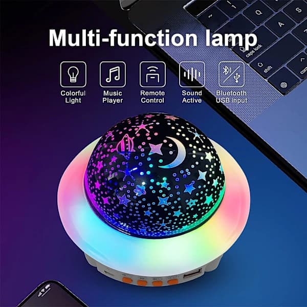 Blå drøm stjernehimmelprojektor Bluetooth natlampe børn LE