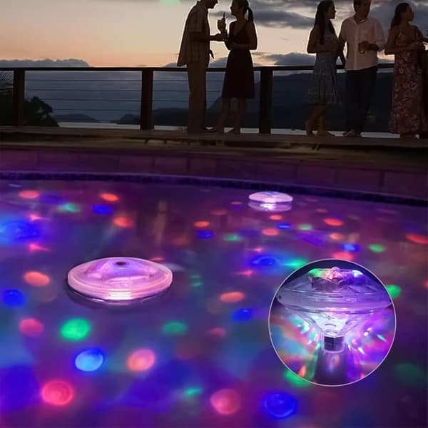 Flydende Bade Disco Lys - 7 tilstande Led Bade Lys, farveændrende undervands Disco Lys, Led Lys til pool og festdekoration