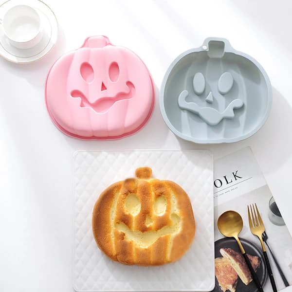 4-delt gresskar halloween silikonmousseform bakeform F
