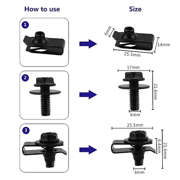 Bil Push Retainer Clips 30 Mest Populære Størrelser Festemidler 1001 Pcs Automotive Plastklips Auto Push