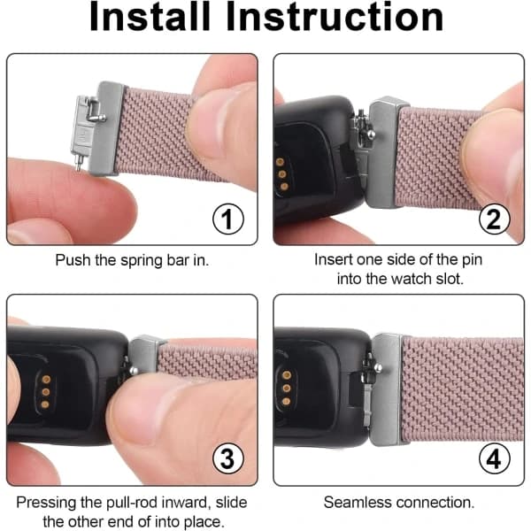 Elastiske bånd for Fitbit Inspire 2 - 3-pakning med elastiske armbånd